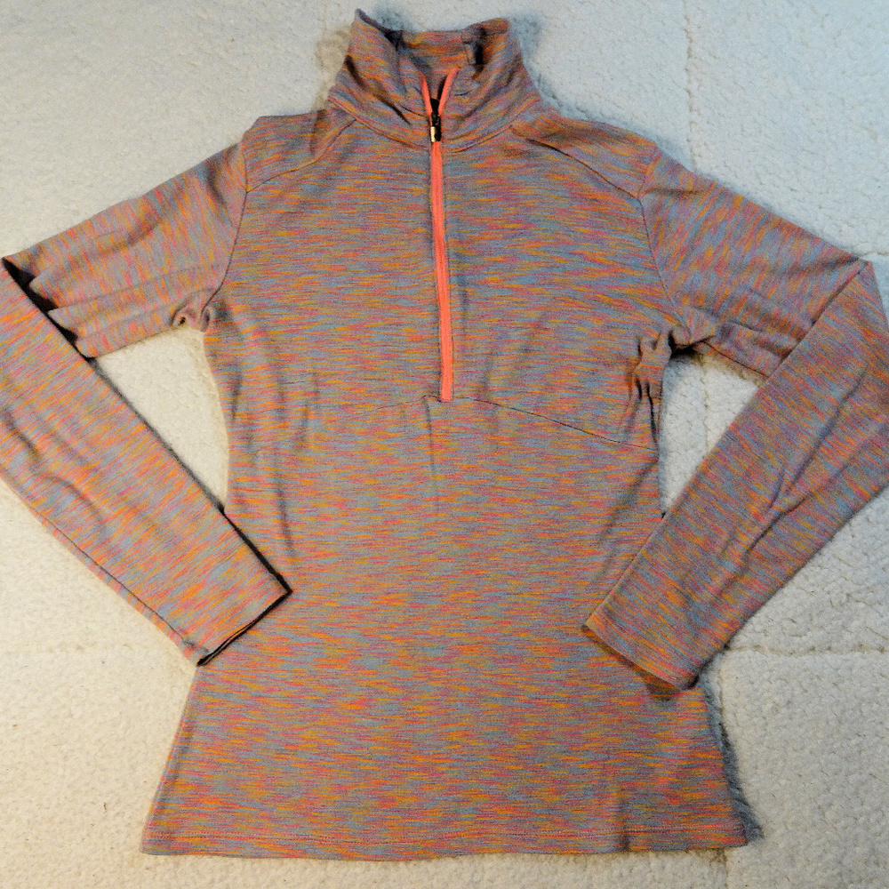 Columbia Multi Color Qtr Zip Performance Shirt Sm
